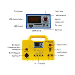 High Efficiency 50W DC Portable Solar Lighting System Solar Power Generator