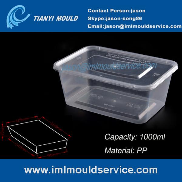 clear thin wall plastic rectangular boxes and container product mould with PP