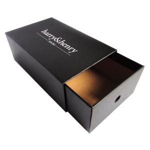 Cheap Luxury Black White Pull Out Sliding Drawer Type Shoe Box Packaging With Custom Logo for sale