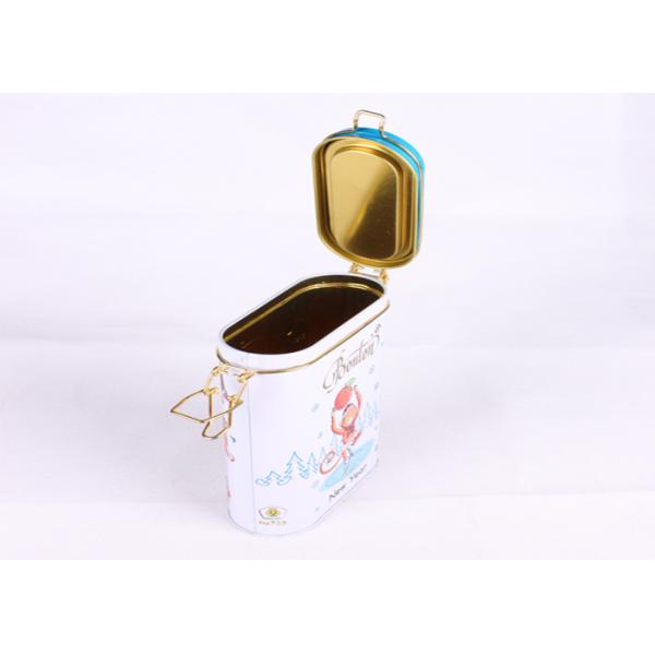 Embossed Oval Metal Tea Tins Box