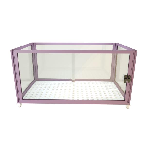 Portable Metal Pet Cage With Mesh Panels And Latch Lock Removable Tray Easy