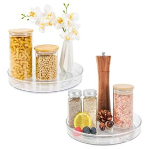 Smooth Rotating Modern Kitchen Plastic Lazy Susan Storage Holders Spice Rack