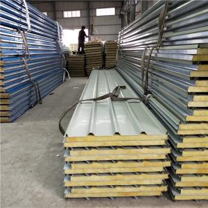 60kg rock wool corrugated roof sandwich panel for fast cosntruction buildings