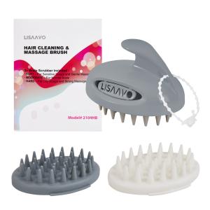 Gray Interchangeable Scalp Scrub Brush With 3 Hardness Levels