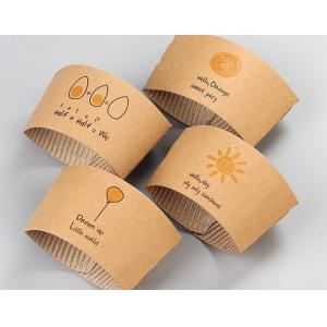 Wrapped Branded Coffee Cup Sleeves Food Grade Custom Size With Flexo Printing