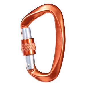 Black Oxide Coated Coating Aluminum Carabiner 25KN D Shape Flat Hook for