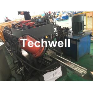 Cheap Hydraulic Pre-Punching &amp; Pre-Cutting , High Productivity C Profile Roll Forming Machine With 0-15m/min Forming Speed for sale