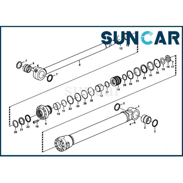 VOE14589125 SUNCARVO.L.VO Bucket Seal Kit Hydraulic Cylinder 14589125 For EC120D EC210C EW145B Excavator