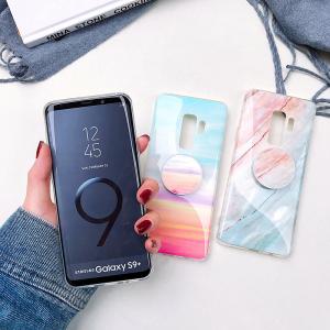 Samsung & Huawei TPU marble case with holder, Samsung S7 edge TPU marble case