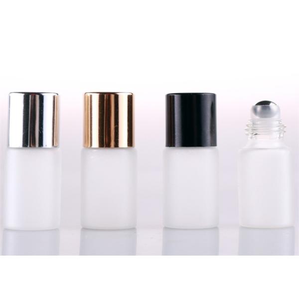 Quality 5ml Frosted Portable Stainless Steel Roller Bottles XFRB-05 With Black Caps wholesale