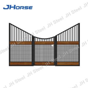Black Powder Coating Horse Stall Fronts Corrosion Resistant With Feeder