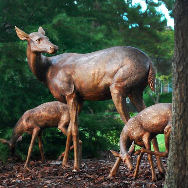 Europe Regional Feature Bronze Sika Deer Sculpture for Custom Metal Animal Statues