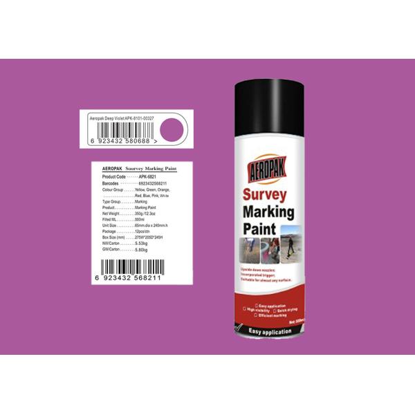 Quality Deep Viole Marking Spray Paint , Survey Marking Paint For Bitumen 235g wholesale