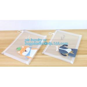 resealable clear vinyl pvc silder promotional zipper bag, Pen Bag with Slider