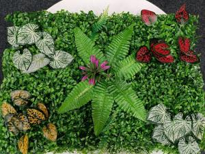Cheap 1m*1m Customized 3D Decoration Panel Vertical Garden Artificial Fake Green Wall  for Indoor Backdrop for sale