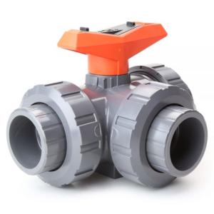 China +GF+ 343T Type PVC-U/EPDM RP Threaded 3-Way Ball Valve RP1/2 DN15 – Industrial Fluid Control Solution for Precise Flow Direction Management on sale
