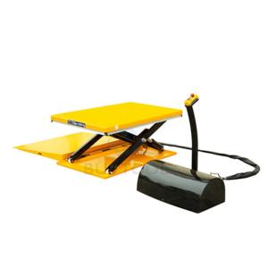 Yellow 860mm 1000KG Low Profile Scissor Lift Table For Pallet Leveling