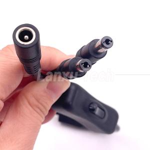 12v Splitter 1 Female to 2 Male DC Plug 5.5x2.1mm on off Switch Cord Cable for