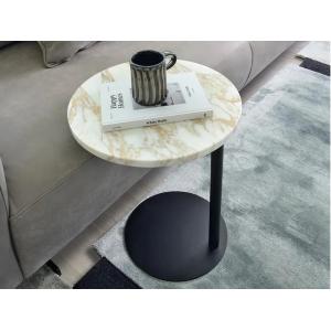 Flexible C Table Sofa Chair White Marble Finish Iron Base Side Table
