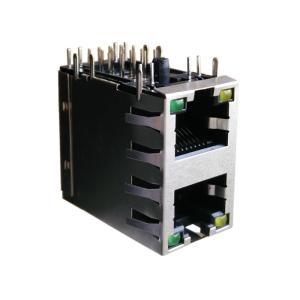 ARJM21A1-805-BB-CW2 2x1 Port Stacked Modular Jacks RJ45 With 2.5G Base - T