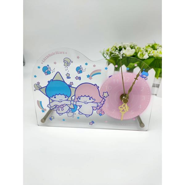 Offset Printing Acrylic Clock Stand 20cm X 14cm X 6cm Size Fashionable