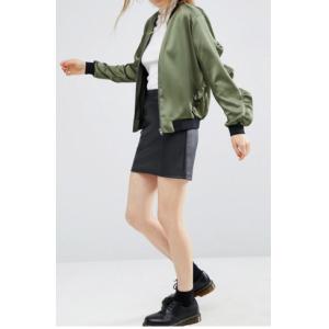 Blank Ruffle Satin Ma1 Bomber Jacket With Pocket OEM Service Available