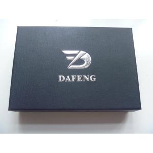Personalised Leather Texture Paper Packaging Boxes With Silver Foil Embossing