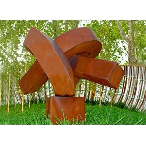 China Abstract Rusted Metal Sculpture , Contemporary Rusted Steel Garden Art on sale