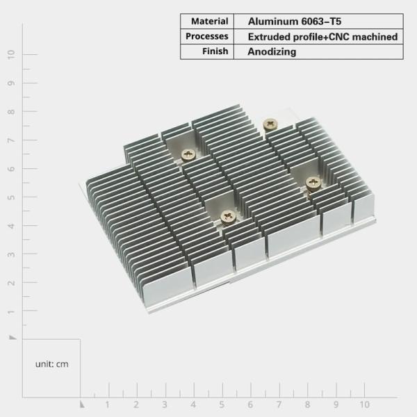 Quality Sleek Anodized Aluminum Extrusion Heat Sinks Customized with Screw Mount Corrosion Resistance wholesale
