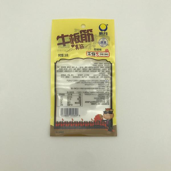 Quality 30g Beef Rib Food Packaging Bags CPP Transparent Three Side Seal Pouch wholesale