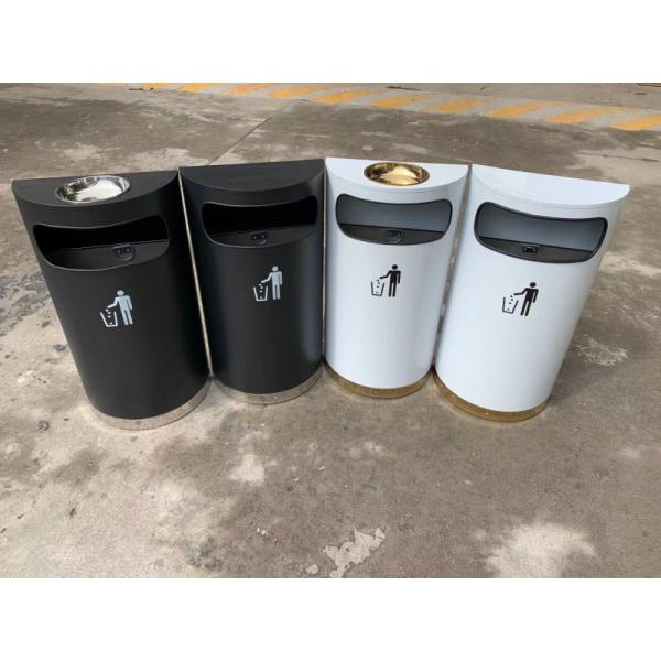 Large Capacity Half-round Shopping Mall Supermarket Standing Aisle Against the Wall Elevator Door Smoke Bucket Trash Can