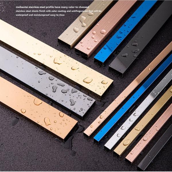 U Shape 201 Stainless Steel Tile Trim For Building Wall Decoration