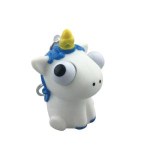 Rubber Soft PVC Junk Food Squishies Key Chains Animal Eye Poppers, Raised Eyes