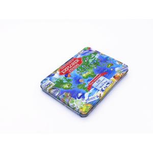 3d Embossed Metal Rectangular Tin Box With Hinged Lid , Rectangular Cookie Tins