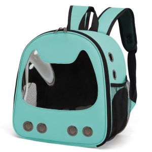 China Outdoor Pet Carrier Bag Breathable Mesh Dual-Shoulder Bag with Canvas Material and Thickened Straps on sale