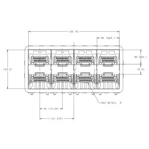 TE 2339978-8 zSFP+ Cage Assembly 2x4 Port With Connector 56 Gb/s Integrated