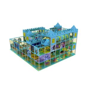 Frozen Theme Blue Kids Indoor Playground Equipment With Wave Slide KP150520