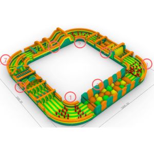 Customized Commercial Inflatable Bouncy Obstacle Course Playground Exciting Fun