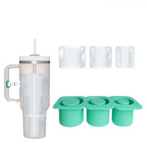 2024 Silicone Cylinder Ice Mold with Lid and Bin for Freezer Ice Cube Tray for