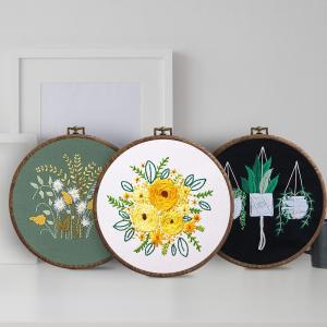 Bamboo Hoops 11.8x11.8 Inch Embroidery Starter Kit With Pattern