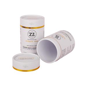 Customized Chocolate Cylindrical Cardboard Tubes With Golden Hot Stamping