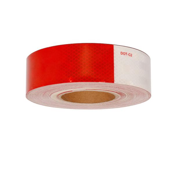 Quality Waterproof Adhesive DOT C2 Red and White Reflective Tape For Trucks Trailer wholesale