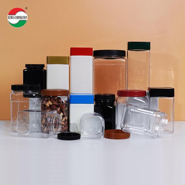 Quality Square Cans Clear Plastic Jars With Lids Screw Top Custom Labels Package Large Plastic Jar wholesale