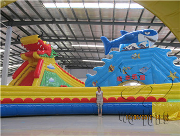 inflatable water park, giant inflatable water slide