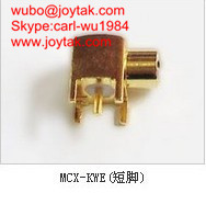 Cheap High quality gold plated MCX jack right angle to PCB mount type coaxial connector MCX-KWES for sale