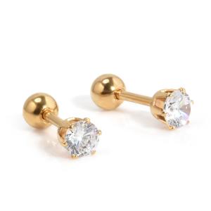 3 Colors High quality titanium steel Zircon Stud Earrings Piercing Stud Earrings