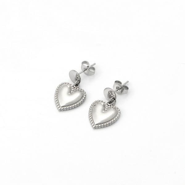 Stainless steel heart-shaped women's gold earrings with personalized peach heart design earrings