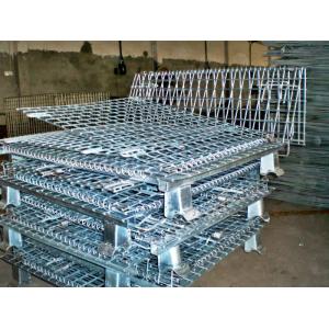 Heavy Duty Galvanized Foldable Wire Mesh Pallet Cage With Cold Drawn Steel