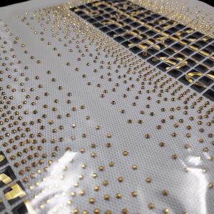 Eco Friendly Iron On Letter Patches , Custom Cloth Patches With Rhinestone /