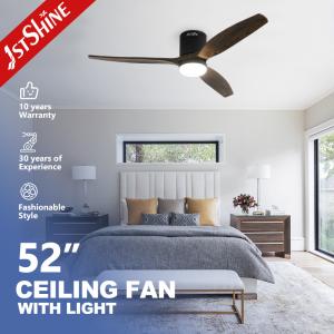 Cheap Modern Design Home Office 52 Inch Wooden Blades Dimmable LED Ceiling Fan with Remote for sale